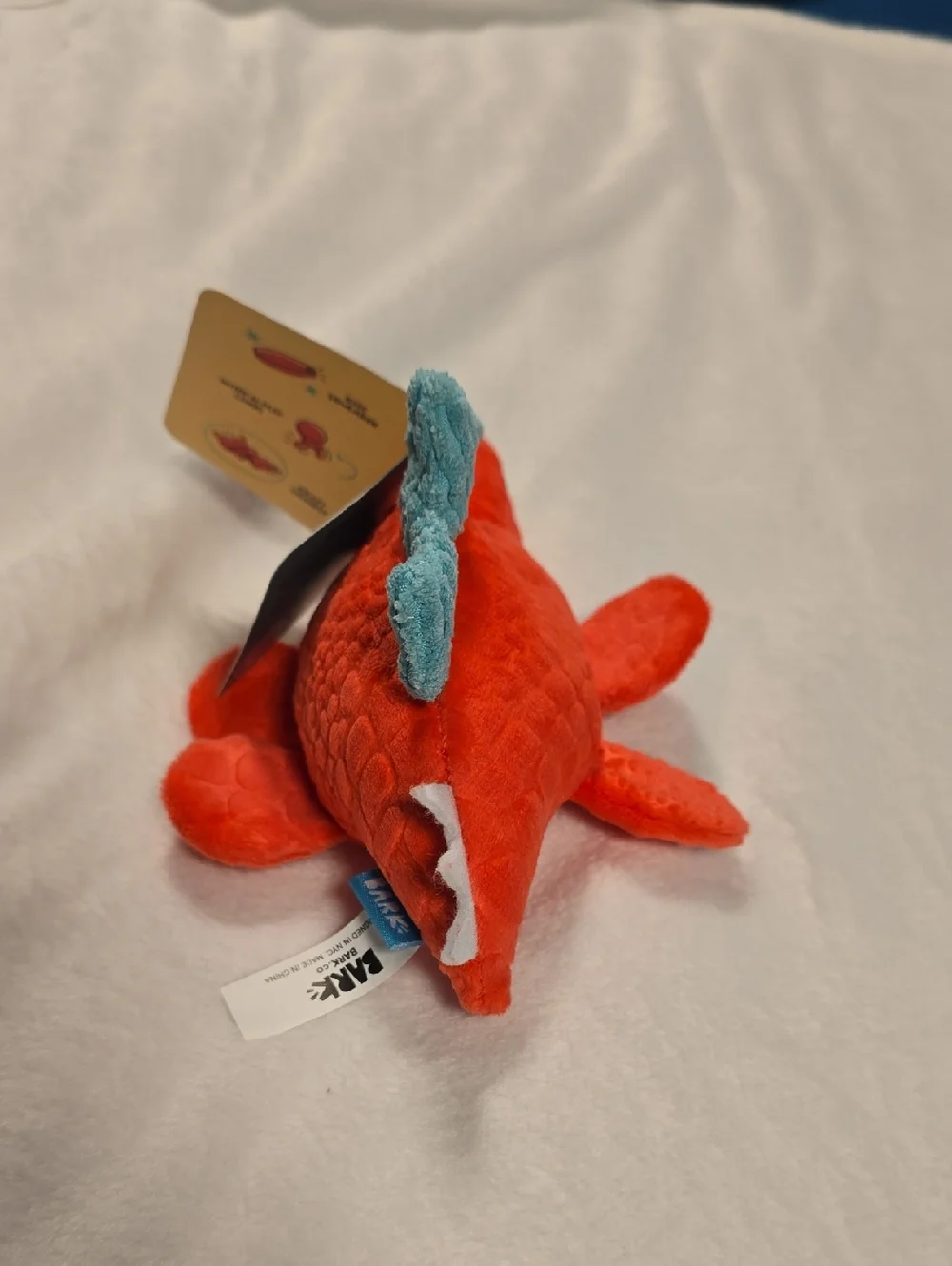 Bark Stella Stegosaurus Plush Dog Toy - Orange, Yellow & Teal Small 0-20‎ Pounds